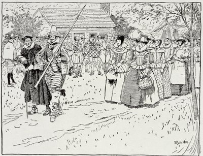 The Arrival of the Young Women at Jamestown, 1621, fra Harper