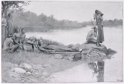 The Death of Indian Chief Alexander, bror til kong Philip, illustrasjon fra 
