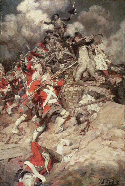 De rykket opp i brystningen og gikk over toppen, Pell Mell, Upon the British, eller The Battle of Yorktown, fra 
