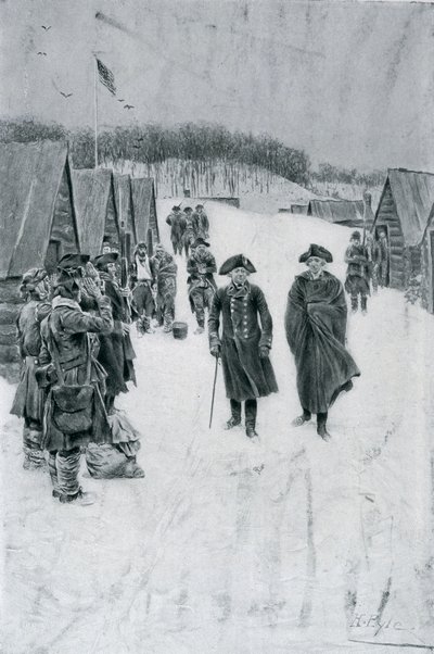 Washington og Steuben ved Valley Forge, illustrasjon fra 