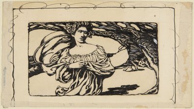 Kvinne og tre, illustrasjon til Horats av Howard Pyle
