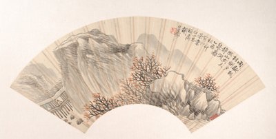 Landskap, datert 1885. av Hu Yuan
