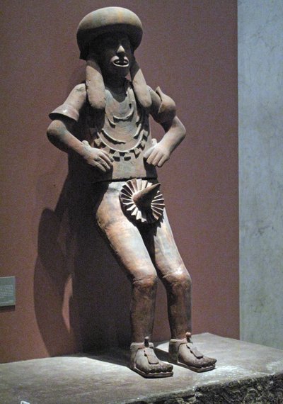 Statue av en prest, postklassisk periode, c.900-c.1521 (terrakotta) av Huaxtec Huaxtec