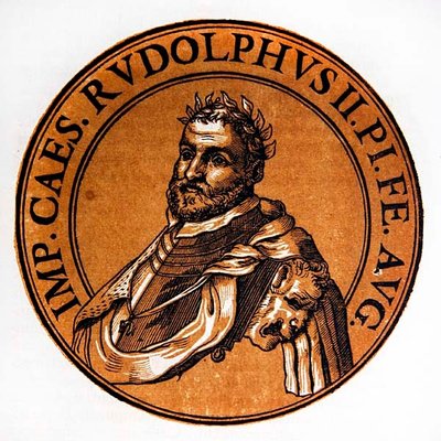 Medaljongportrett av Rudolf II, den hellige romerske keiseren av Hubert (after) Goltzius