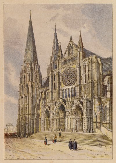 Vår Frue av Chartres (fargelitografi) av Hubert Clerget
