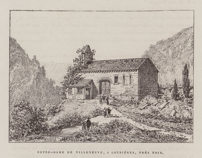 Vår Frue av Villeneuve, i Lourieres, nær Foix (gravering) av Hubert Clerget