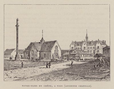 Vår Frue av eiken, i Vion, gammelt kapell (gravering) av Hubert Clerget