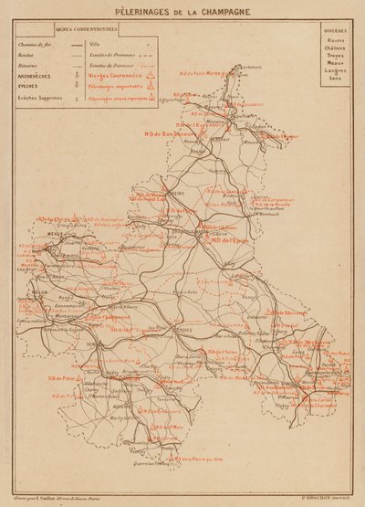 Champagnepilegrimsreiser (litografisk farge) av Hubert Clerget