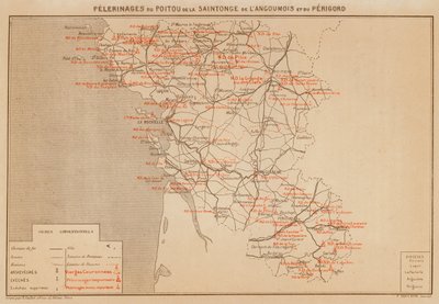 Pilegrimsreiser til Poitou, Saintonge, Angoumois og Périgord (farge litho) av Hubert Clerget