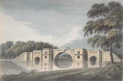 Bro ved Blenheim Palace recto, York Cathedral verso, 1700-1800-tallet. av Hubert Cornish