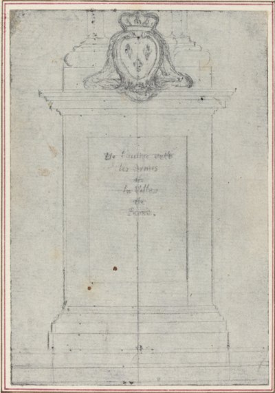 En sokkel overbygd av armene til kongen av Frankrike av Hubert Francois Gravelot
