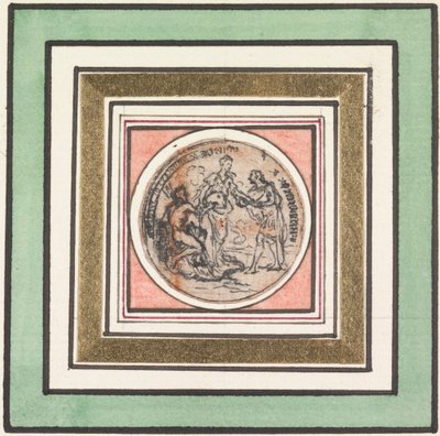 Design for en medalje: Frederick og Augusta, Prince og Princess of Wales av Hubert Francois Gravelot