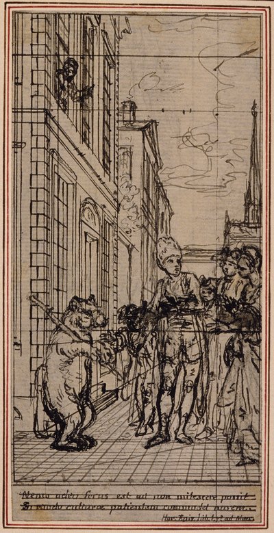 Studie til vignett-frontispiece i Poncelets «Generelle prinsipper for barns utdanning i Paris», bind I av Hubert Francois Gravelot