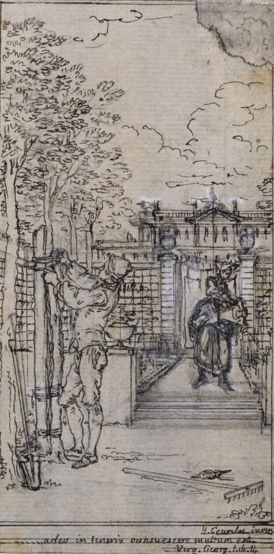 Studie til vignett-frontispiece i Poncelets quot;Generelle prinsipper for barns utdanningquot;, bind II av Hubert Francois Gravelot