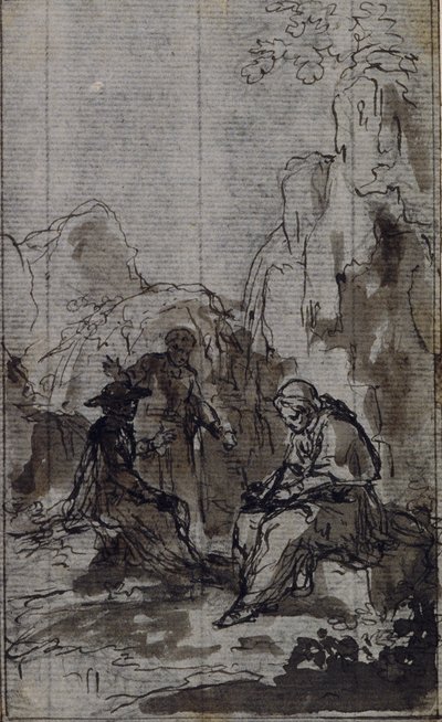 Studie for Vignette i Abbé Dinouarts quot;Vie du Venerable don Juan de Palafox,quot; s. 391 av Hubert Francois Gravelot
