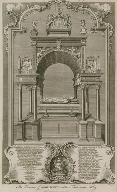 Monumentet til Mary Queen of Scots av Hubert Francois Gravelot