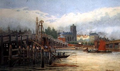 Gamle Putney Bridge av Hubert James Medlycott