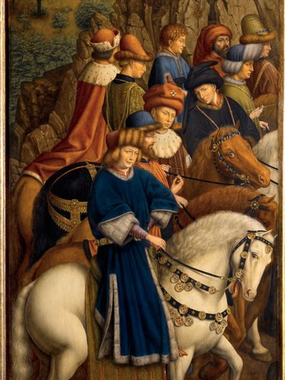 Detalj av de rettferdige dommerne, nedre venstre panel av Ghent-altertavlen av Hubert & Jan van (1390 1441) (after) Eyck