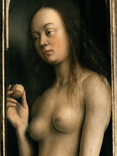 Detalj av Eva, fra høyre fløy av Ghent-altertavlen av Hubert & Jan van (1390 1441) Eyck