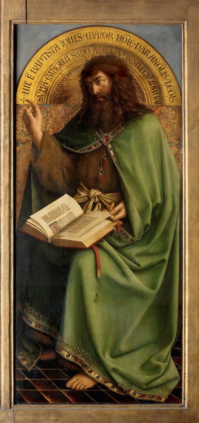 Døperen Johannes, detalj fra Ghent-altertavlen av Hubert & Jan van (1390 1441) Eyck