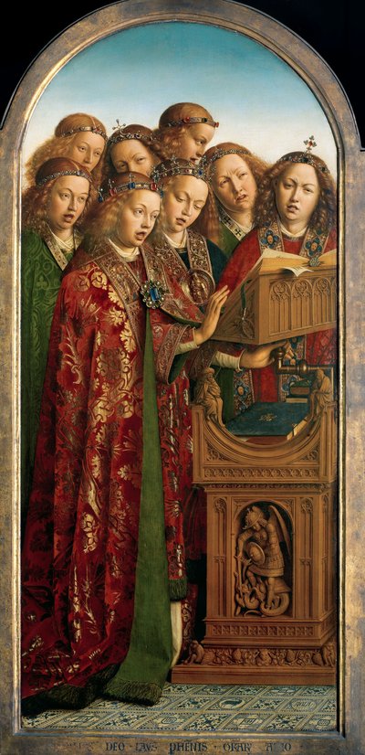 Singing Angels, fra venstre fløy av Ghent-altertavlen av Hubert & Jan van (1390 1441) Eyck
