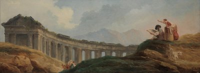 En søylegang i ruiner av Hubert Robert