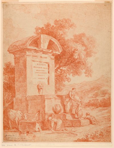 En romersk fontene (motsikker) av Hubert Robert