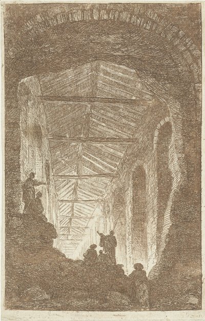 Antikke Galleri Les Soirees de Rome (serietittel) Romerske ansikter (serietittel) av Hubert Robert