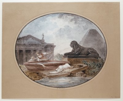 Arkitektonisk capriccio av Hubert Robert