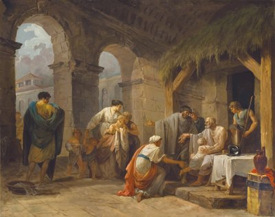 Belisaire mottar gjestfriheten til en bonde som har jobbet under hans ordre, 1787 av Hubert Robert