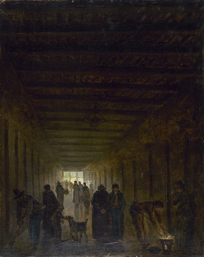 Korridoren til Saint-Lazare-fengselet, ca. 1793. av Hubert Robert