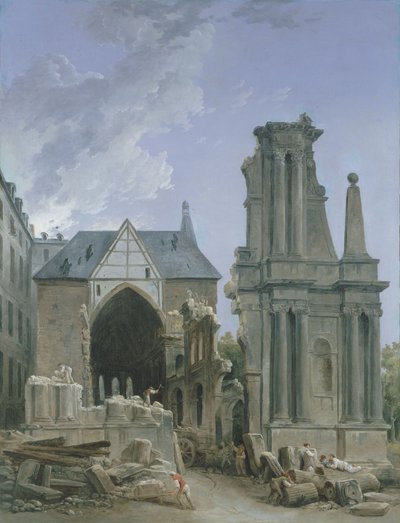 Riving av Feuillants-kirken i Rue Saint Honore, ca. 1804 (olje på lerret) av Hubert Robert