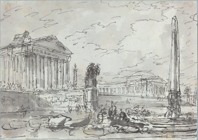 Fantasy på en gammel Campidoglio av Hubert Robert