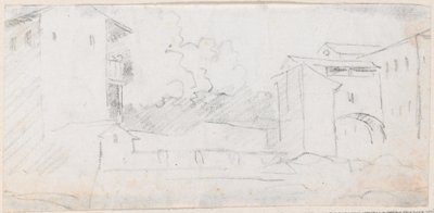 Italiensk byscene av Hubert Robert