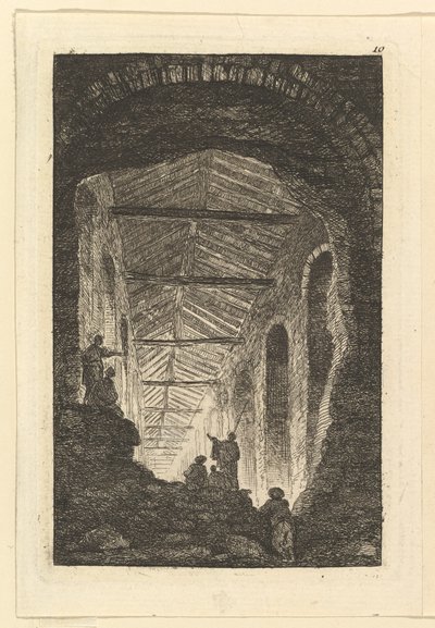 Det antikke galleriet, ca. 1763-65. av Hubert Robert