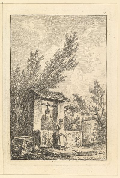 The Well.n.d. av Hubert Robert