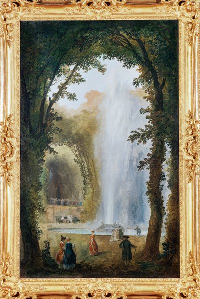 Fontenen i Muselunden i Marly - Fontenen … (maleri på lerret) av Hubert Robert