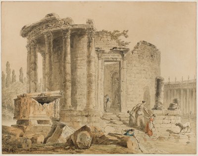 Den tiburtinske sibyllens tempel: Minne om sibyllens tempel i Tivoli av Hubert Robert
