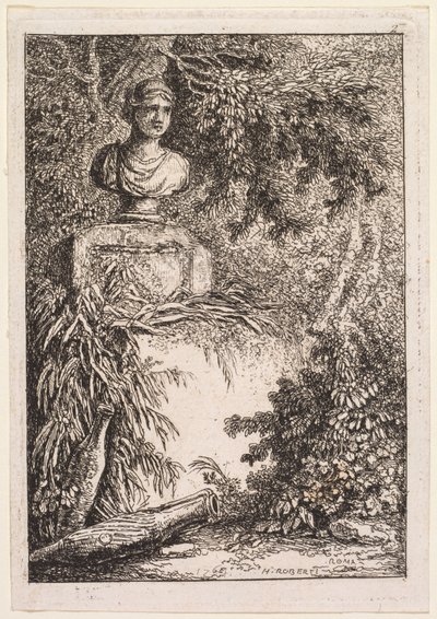 The Evenings of Roma: The Bust, 1764. av Hubert Robert