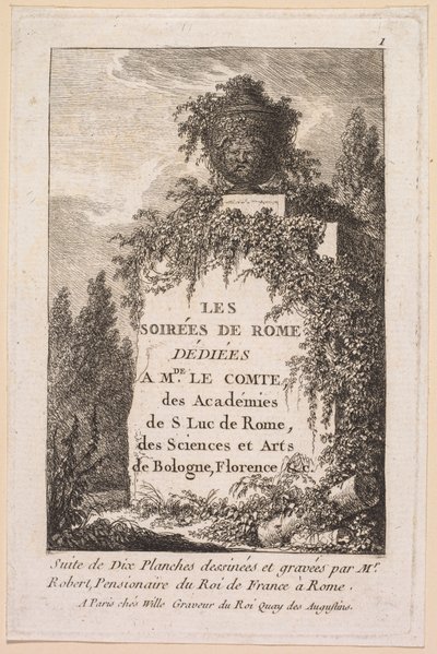 Kvelder i Roma: Tittelside av Hubert Robert