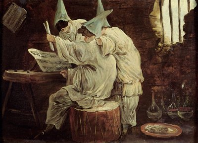 Musiker Buffoons av Hubert Robert