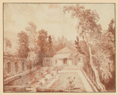 Paviljong i en park av Hubert Robert