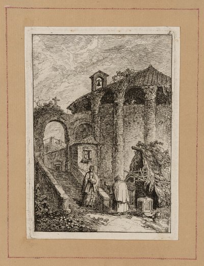 Plate fem fra Evenings in Roma av Hubert Robert