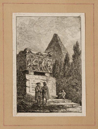 Tallerken seks fra Evenings in Roma av Hubert Robert