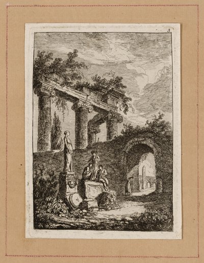 Plate tre fra Evenings in Roma av Hubert Robert