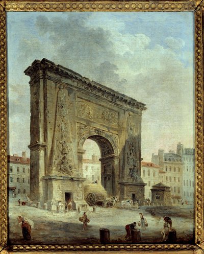 Porte Saint Denis (Utsikt over byen Paris). Maleri av Hubert Robert (1733-1808) av Hubert Robert