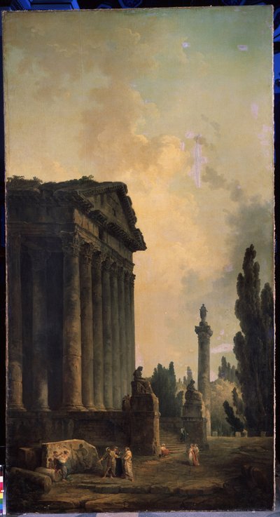 Ruiner. Maleri av Hubert Robert (1733-1808), olje på lerret av Hubert Robert