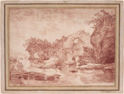 Ruiner ved havet nær Napoli: «Scola di Virgilio» av Hubert Robert