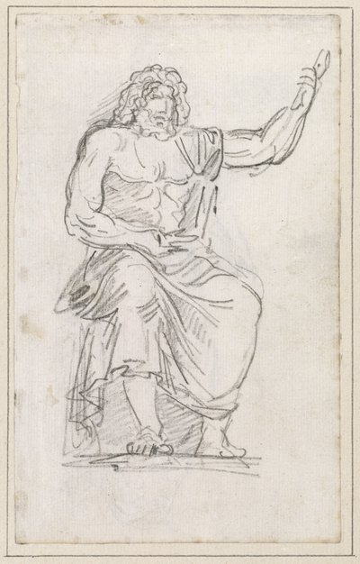 Statue av Jupiter, sittende [recto] av Hubert Robert