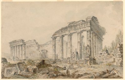 Minervas tempel, Athen, Hellas av Hubert Robert